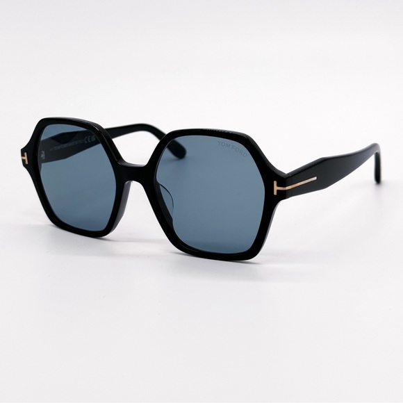 NEW TOM FORD ROMY TF1032/F 01A WOMEN SUNGLASSES FT1032/F/S BLACK BLUE EYEWEAR - Picture 2 of 9